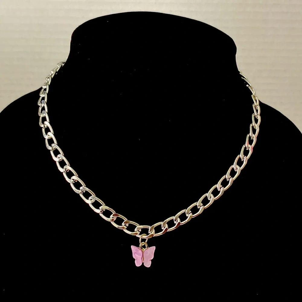 Butterfly Pendant Necklace in Silver